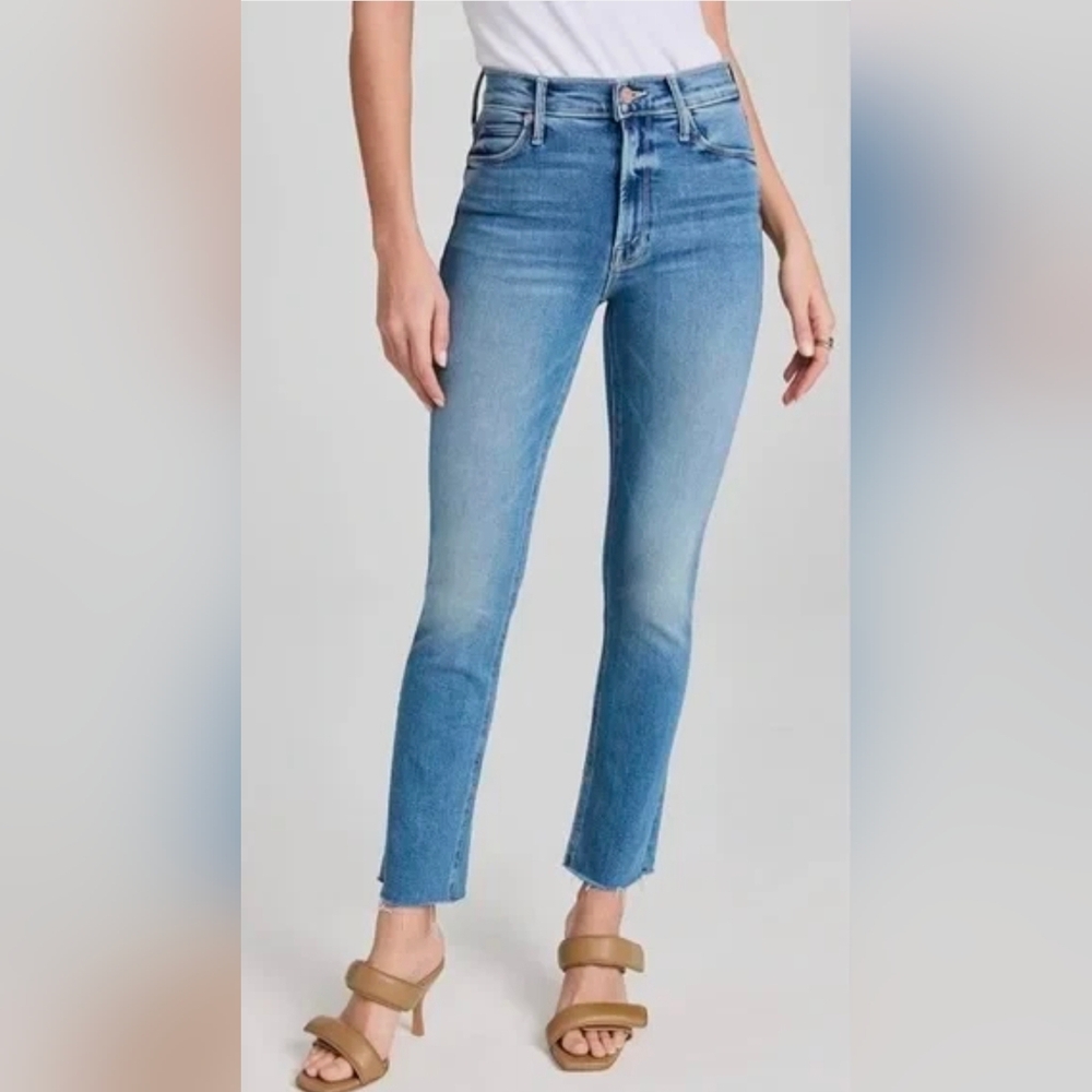 Mother Mid Rise Dazzler Ankle Fray Jeans